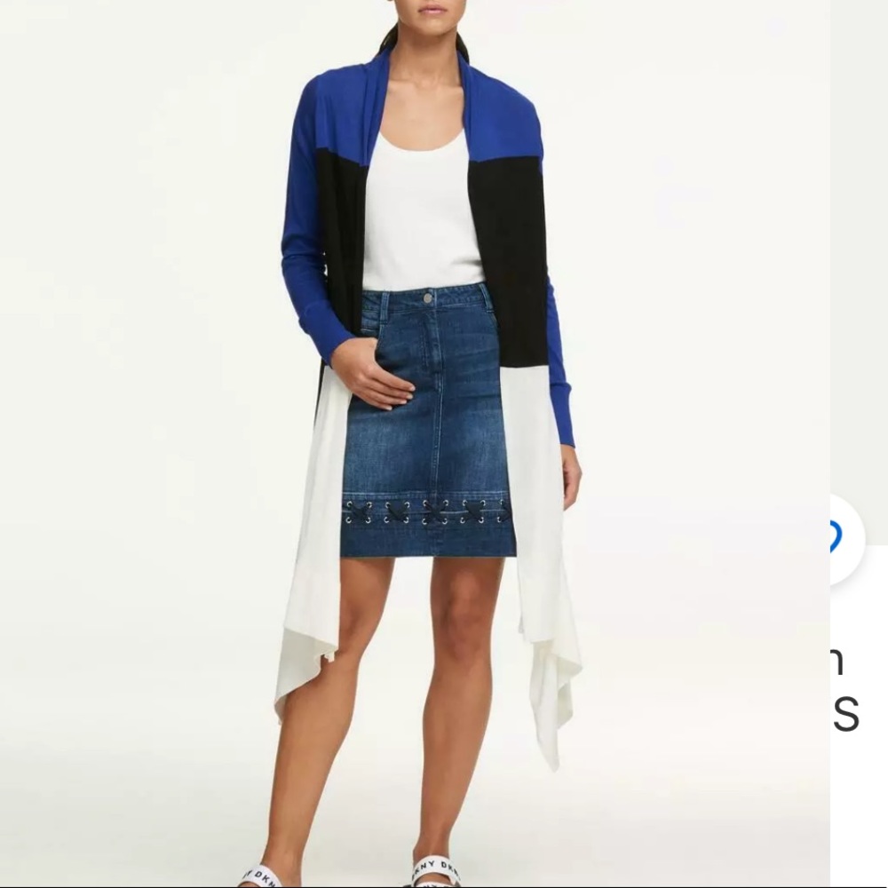 Long draped open cardigan